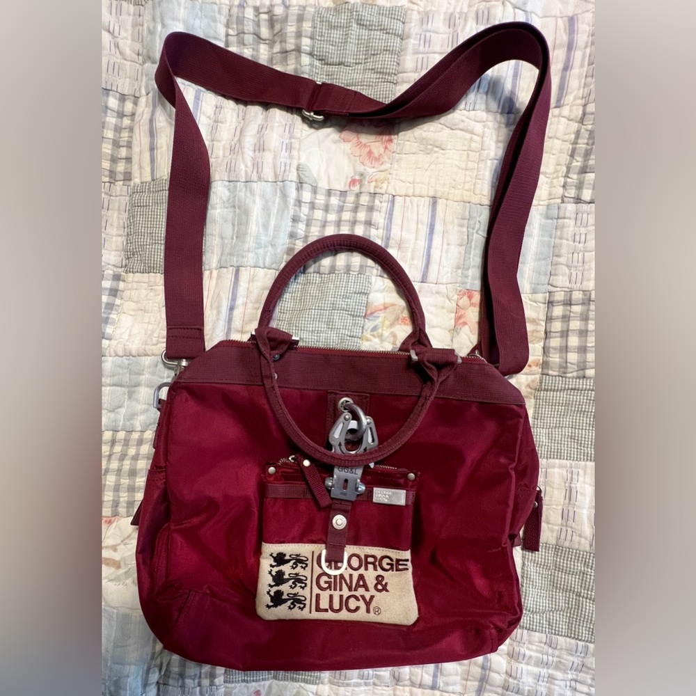 George Gina & Lucy  Miss Perfect Handbag, Burgundy Bag, vintage, never used - Picture 2 of 6